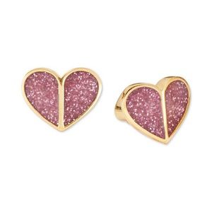Kate Spade • Pink Glitter Heritage Heart Earrings